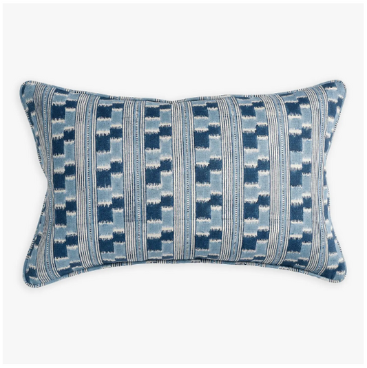 Chowk Azure Linen Cushion 50x50cm