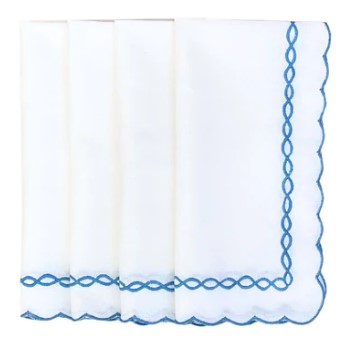 Blue Scalloped Napkins