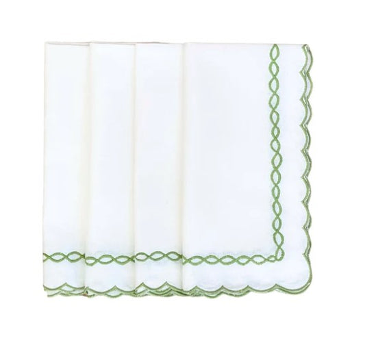 Green Scalloped Napkins