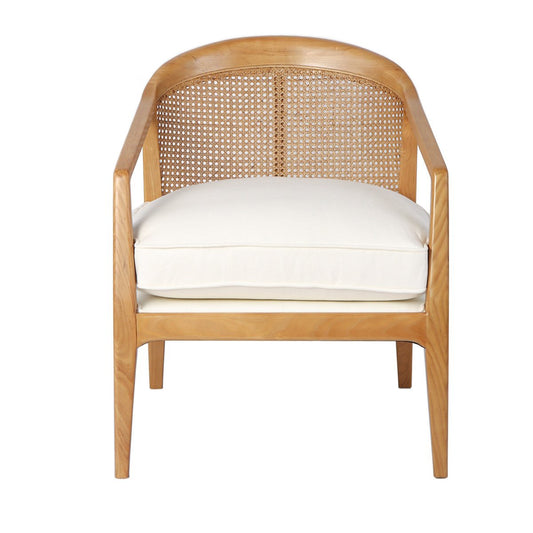 Willow Natural Rattan Armchair - White Linen