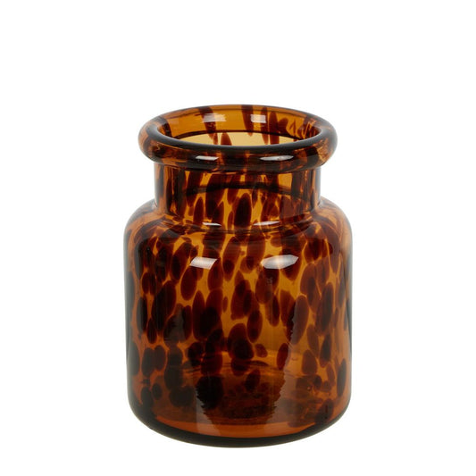 Tortoise Shell Glass Vase with Lip